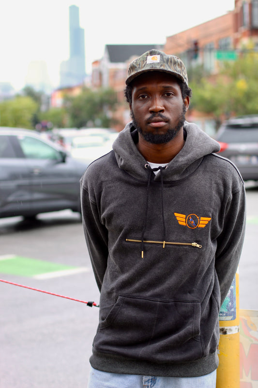 Black CaptainComeback Acid Wash Hoodie