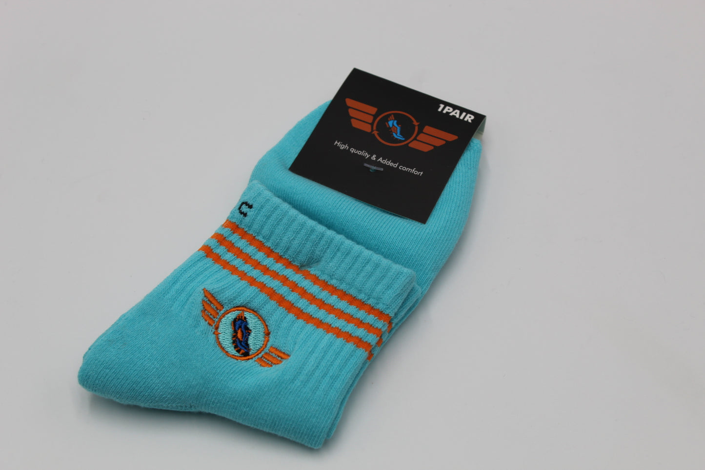 Light Blue Turquoise Captain Comeback Quarter Length Socks(2.0)