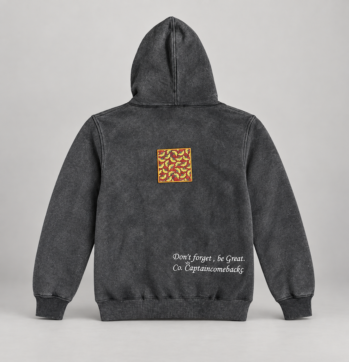 Black CaptainComeback Acid Wash Hoodie