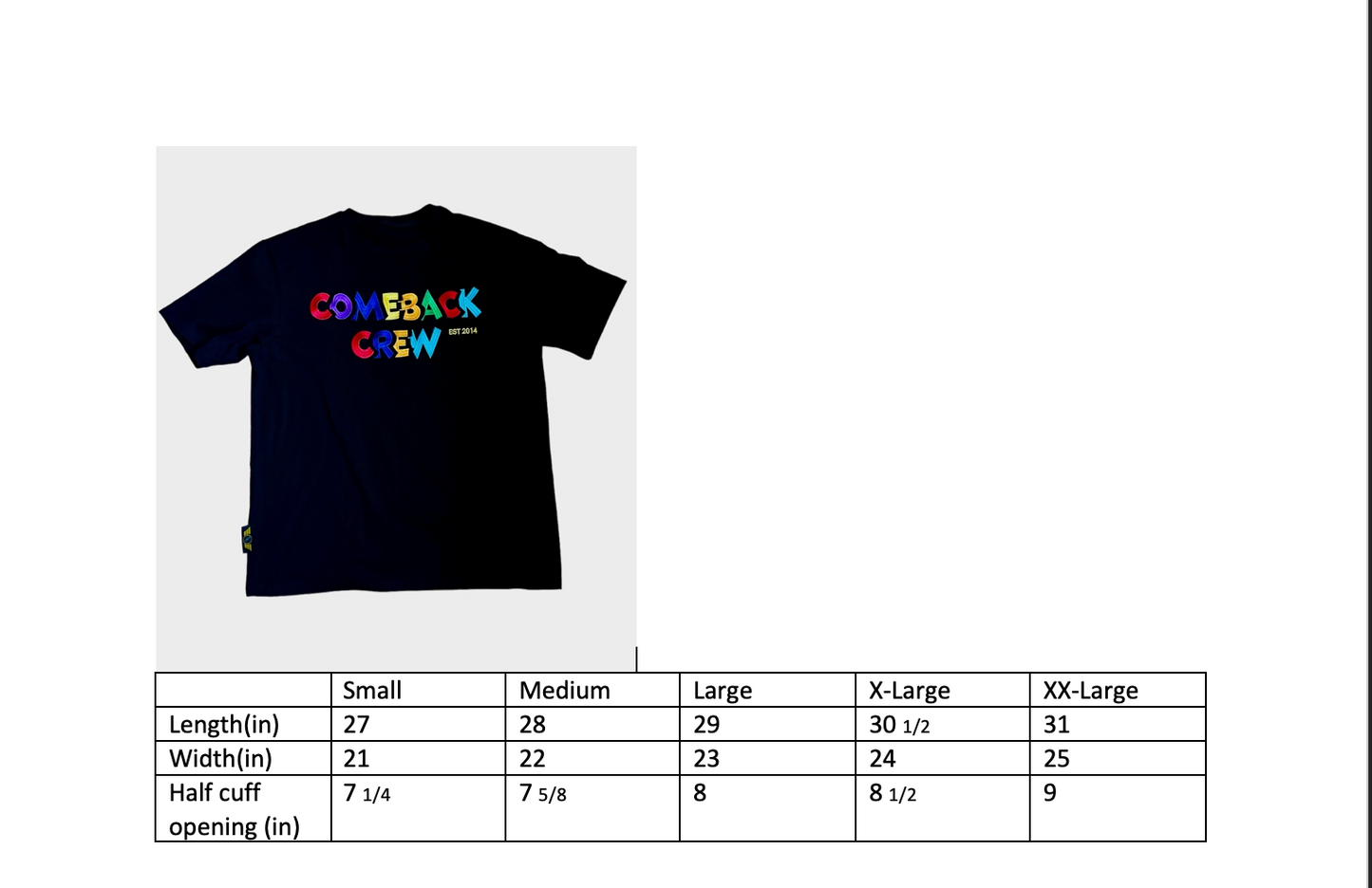 Black Comeback Crew T-shirt